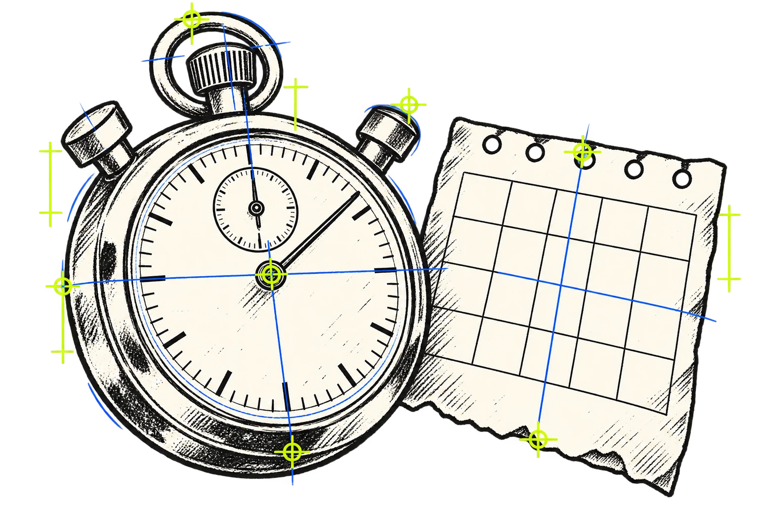 Calendario e orologio illustrati, per avere il prossimo allenamento a portata di mano
